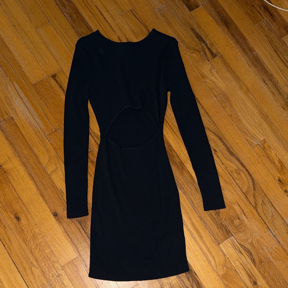 Dark blue/green sweater bodycon dress